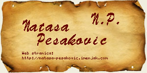 Nataša Pešaković vizit kartica